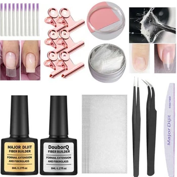 

Professional Home Easy Apply Fiberglass Nail Kit Repair Practical DIY Builder Manicure Tool Tweezer Accessories Extension Gel