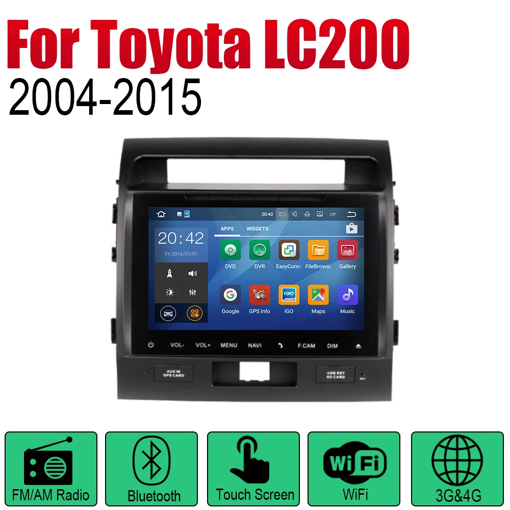 Автомагнитола ZaiXi 2 Din автомобильный DVD на основе Android для Toyota Land Cruiser LC200 2004 ~ 2015 GPS