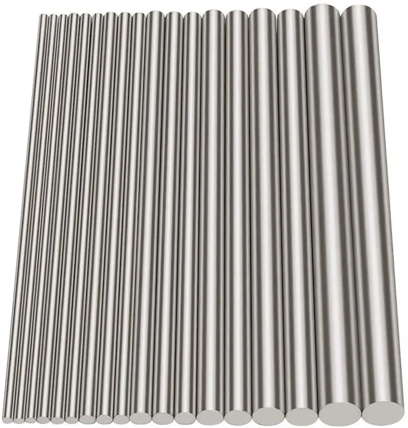 18pc 304 Stainless Steel Solid Round Rod Bar Stock Shaft Ground Assorted DIY Craft Tool Diameter 2/2.5/3/4/5/6/8mm Length 100mm |