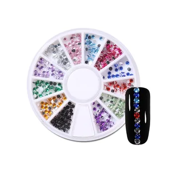 

HNM 3D Nail Art Rhinestones Decorations Colorful Mixed Nail Art Tips Design Glitters Rhinestones Nails Crystal Gems DIY Manicure