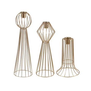 

Geometric Nordic Luxury Candlestick Vintage Iron Metal Candlestick Creative Restaurant Bougeoirs Dining Table Decoration MM60ZT