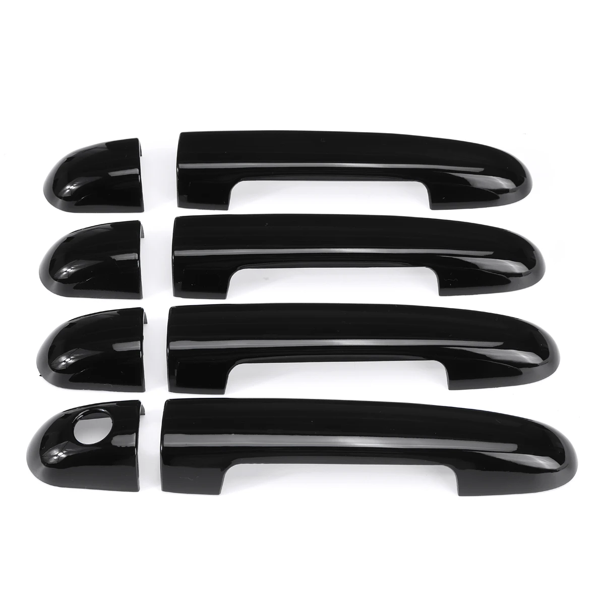 Carbon Black/ Chrome Car Door Handle Covers Trim Sticker Auto Exterior Parts For Kia Cerato Forte 2009 2010 2011 2012 - Color: Gloss Black