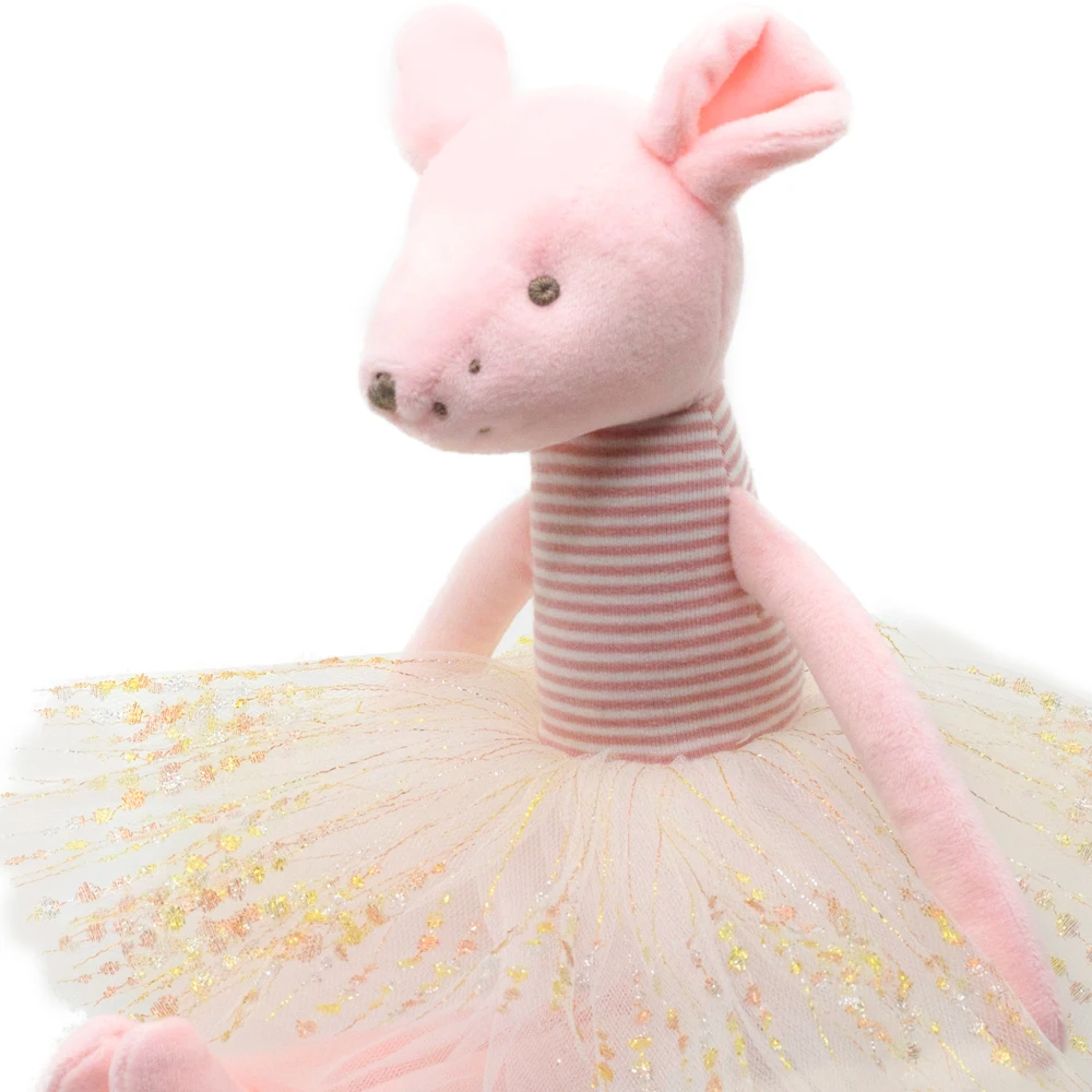 Роскошный Розовый балетный мышонок плюшевые игрушки прекрасные чучела игрушки для крыс с платьем Экологичная Мягкая кукла для малышей подарок для девочек