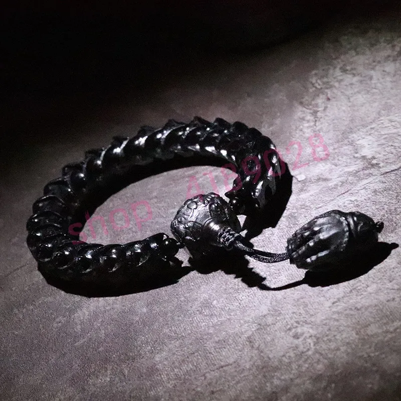 

100% authentic, original, natural dark snake bone bracelet, exquisite handicraft jewelry