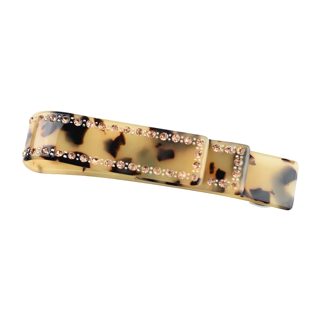 Cellulose Acetate Hair Barrette Spring Clamp Women Hairwear Leopard Pattern