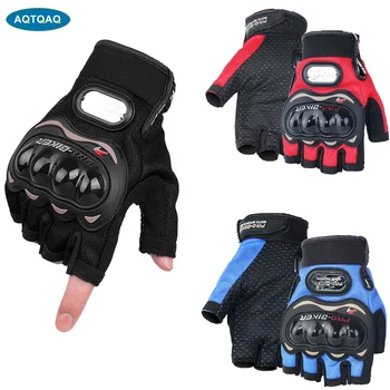 Gants de moto demi-doigt pour hommes, anti-chute, respirant, absorbant les chocs, course d'été, cross-country, M, L, XL, média, 1 paire