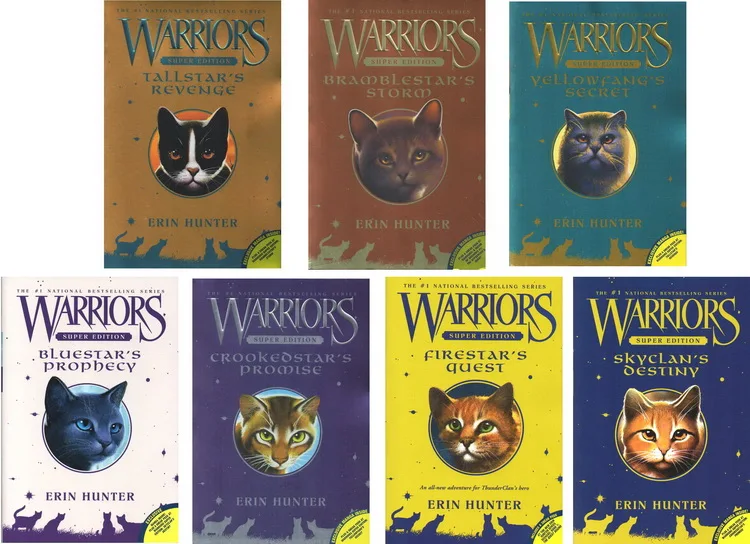 7 набор книг Warriors Super Edition 1 Великобритания Erin Hunter для взрослых подростков