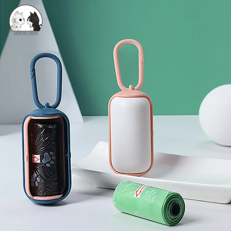 Bolsas de caca de perro del animal doméstico Portátil Bolsa de residuos dispensador de estilo Simple basura de perro titular dispensadores + Set de bolsas para popó suministros de limpieza