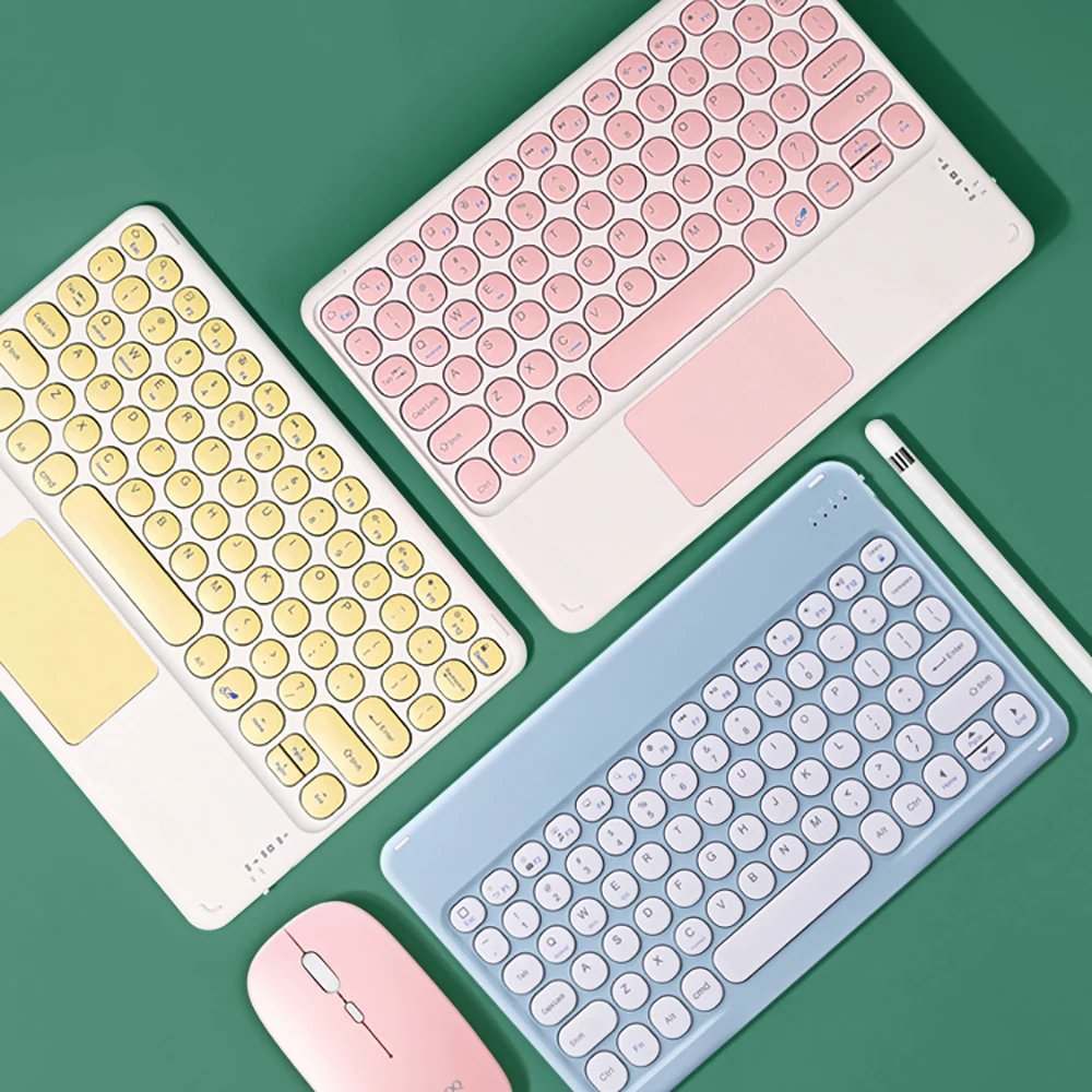 Беспроводная Bluetooth клавиатура Teclado для iPad и мышь Combo Xiaomi Samsung Huawei планшета Android IOS
