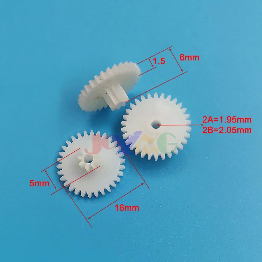 Plastic POM Gear 30082B 0.5M Diameter 16mm 30 Teeth 8 Teeth Double Layer Gear 2.05mm Hole DIY Toy Parts Accessories 30082A Motor Gear Transmission Gear