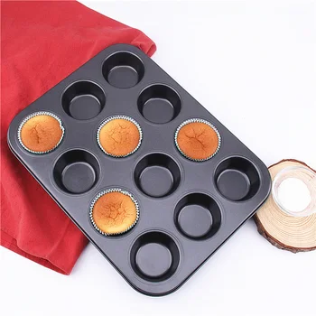 

Bakeware Pan Muffins Soap Tray Mold 12 Mini Muffin Cups Non Stick Cookies Egg Tart Cupcake Baking tray Cake Decorating Tools