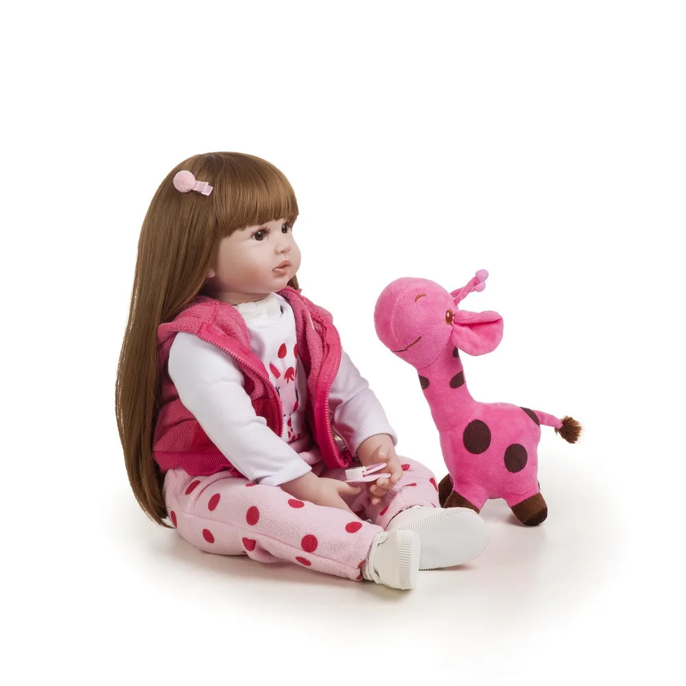 Pickwoo 24''57cm bebes кукла-Реборн, кукла для маленькой девочки, мягкий силиконовый хлопок, Boneca reborn Brinquedo, подарки на день детей, игрушки, plamate