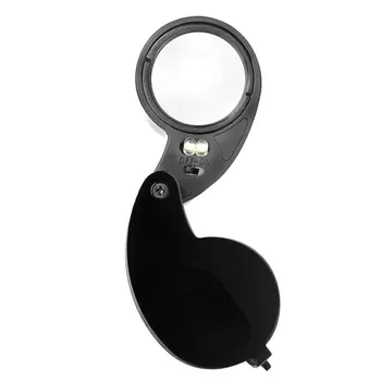 

40 Times Aluminum Alloy Led Lamp Jewelry Mirror Lighting Identification Crafts Magnifying Glass 21011Pvc Box