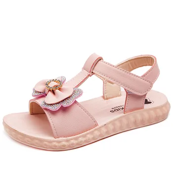 

Sandals Girls Kids Baby Girl Summer Shoes 2020 Brand New Fashion Princess Soft Rubber Sole Children's Beach Shoes Sequined Bow