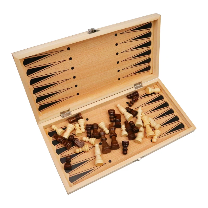 Magnetic Wooden Foldable Chess Set - Image 4