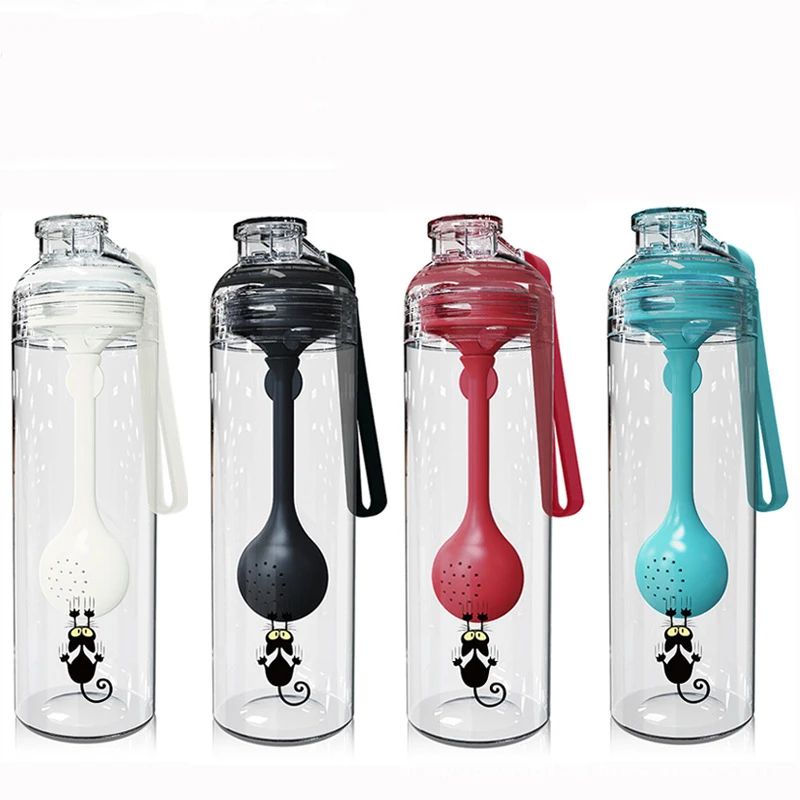 

500ml Sport Water Bottles Tea Water Separation Cup with Spoon Multi-function Kettle Outdoor Sports Bottle Juice Portable Kettle
