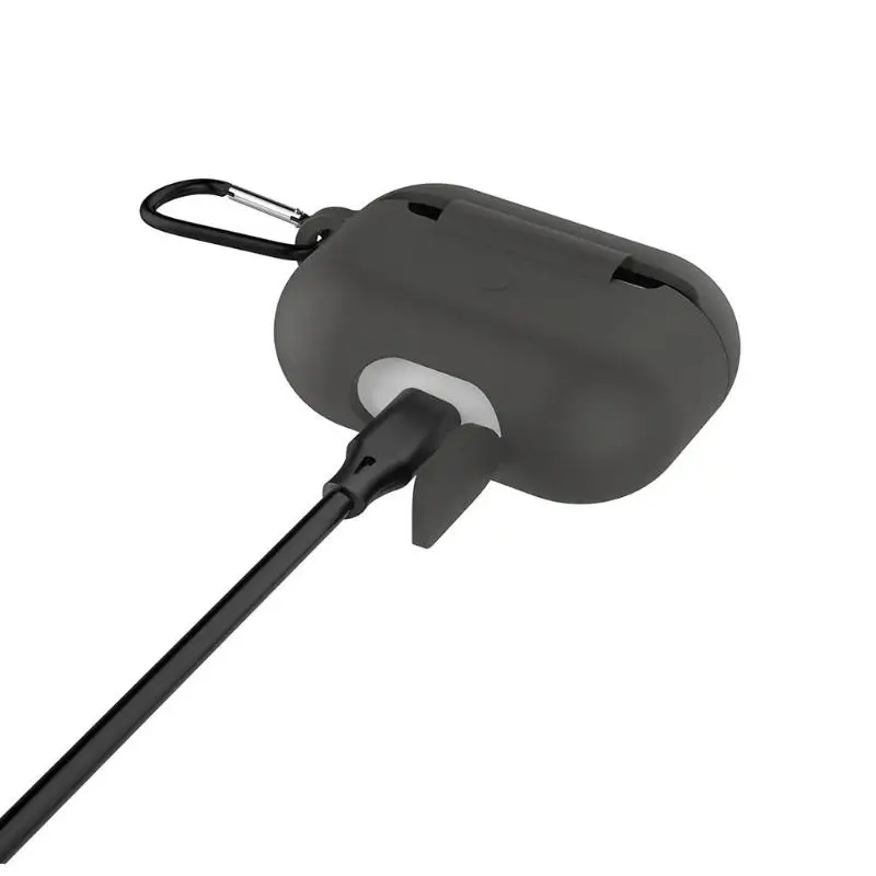 Силиконовый чехол для наушников Защитный чехол с карабином для Apple Airpods Pro поддержка дропшиппинг