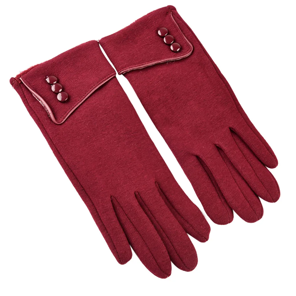 5 Модные женские теплые зимние перчатки с манжетами и мягкой подкладкой, украшенные пуговицами - Цвет: 5