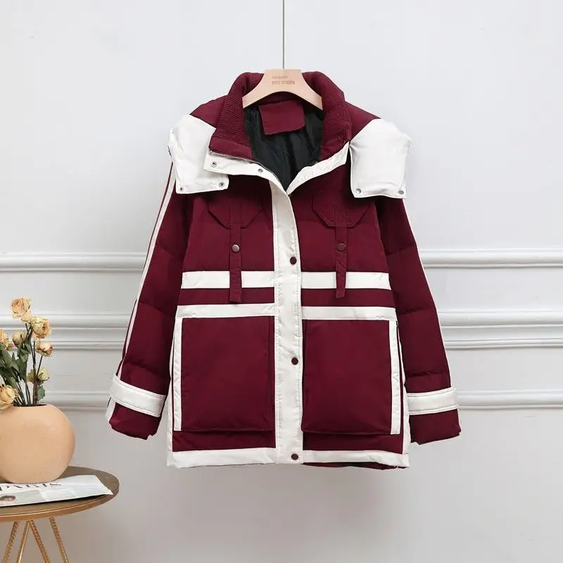 2021 winter new down jacket women's warm coat online star parker cargo white duck down hooded coat for fashion girls shopping