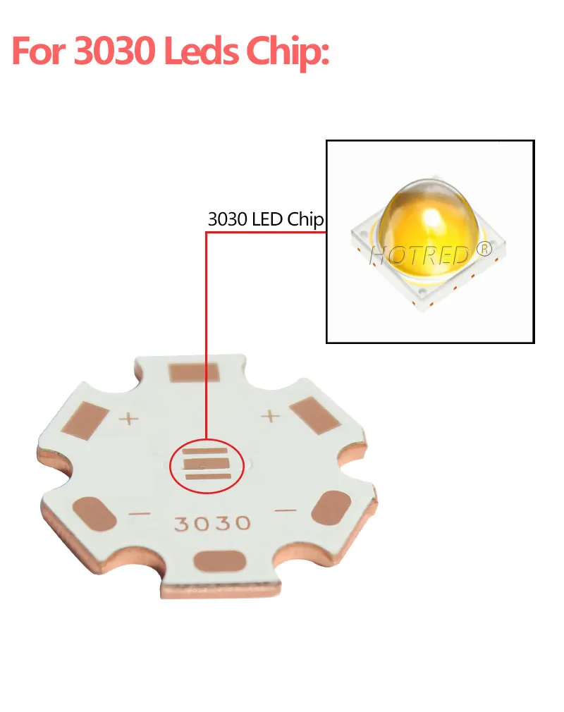 Description Picture 5 of item20mm 16mm Copper PCB Board Plate For 3030 P7 High Power 1W 3W 5W LED Plate Radiator Heatsink For DIY Lamp Flashlight Parts