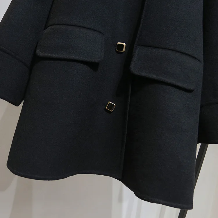 [Special Section] Retro Square Buckle Double-Sided Duffle Coat Mid-length Elegant Woolen Jacket WOMEN'S Dress Anna