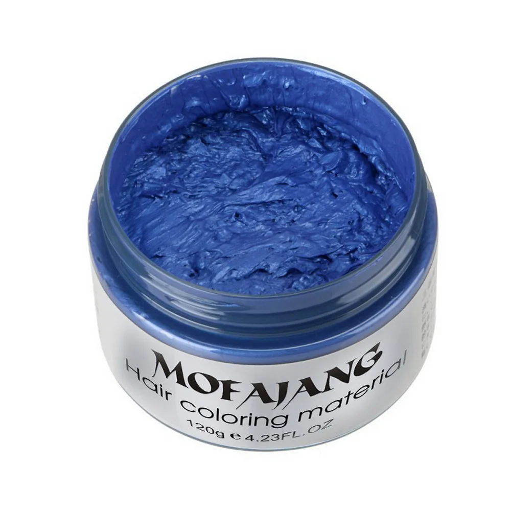 120g Hair Coloring Styling Products One-time Molding Paste 9 Colors Hair Dye Wax Hair Color Professional Hair Cream Women Men - Цвет: blue