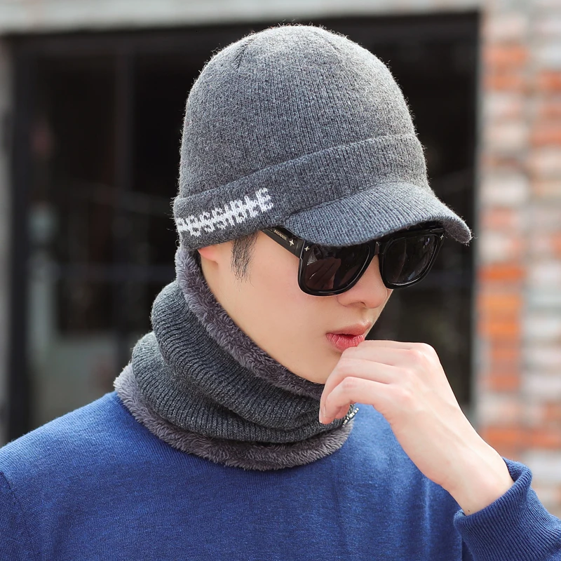 Зимняя шапка Skullies Beanies шапки зимние шапки для мужчин женский шерстяной шарф шапки маска Knitted шапка вязаная шапка