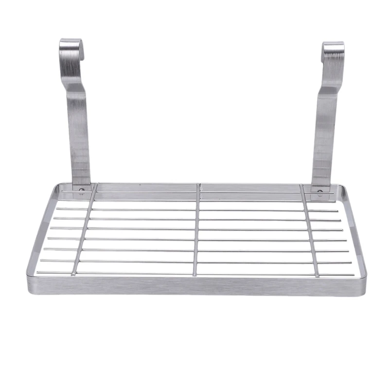 

Single Layer Stainless Steel Hanging Spice Bottle Rack Wall-Mounted Kitchen Bathroom Bottle Storage Holder Seasoning Holder Orga
