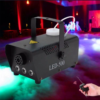 

500W Smoke Machine With RGB LED Light/Wireless Remote Control Fog Machine/Stage Fogger Smoke Ejector For Disco Lighting DJ Party