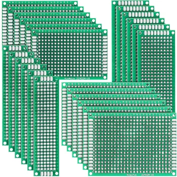 

24 PCS Prototype Board 4 Sizes Double Side Prototyping Board PCB Universal Printed Circuit Board Proto Board for Arduino