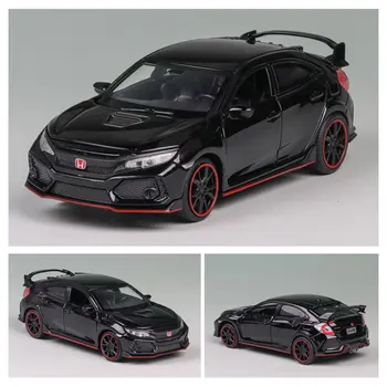 

1:32 Diecasts Vehicle Car Toy Car Model Pull Back Toy for Children Pull Back Sound Light Boy Kids Gift for Honda Civic TYPE R