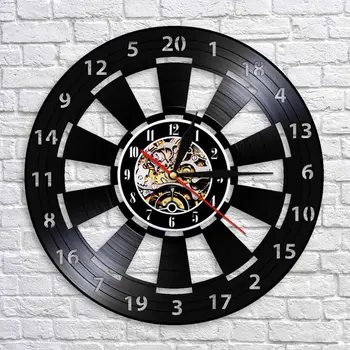 

Wall Art Vinyl Clock Nightclub Bar Darts Game Record Hanging Clock Modern Hair Home Decoration