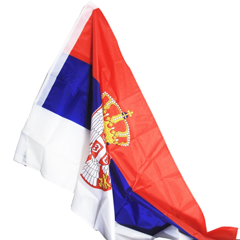 Bandera de Serbia ondulada, Bandera de país Internacional al aire libre,  Bandera de poliéster de la República de Serbia, 90x60 CM - AliExpress, image size:1000x1000