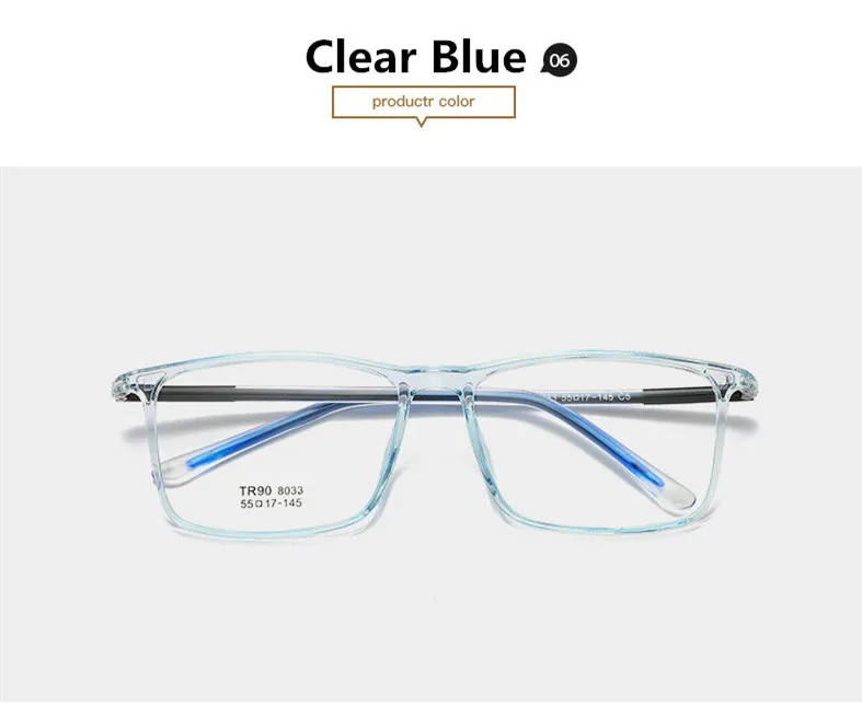 C6 Clear Blue Оправа для очков для женщин, квадратная оправа для очков, оправа для очков по рецепту, оправа для очков для мужчин Oculos De Grau Feminino - Цвет оправы: C6 Clear Blue