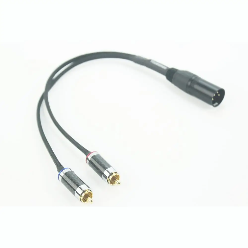 4 Pin XLR to RCA Silver Plated Audio Headphone Adapter Cable 1 FT 0 3M XLR Male