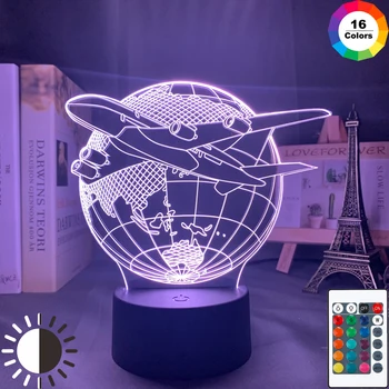 

3d Lamp Airplane LED Touch Sensor Battery Powered Nightlight for Baby Room Decorative Atmosphere Led Night Light Air Plane Gift