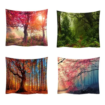 

200*150cm Mandala Tapestry Forest Wall Tapestry Wall Hanging Tapestry Scenic Curtain Wall Beach Mat Art Decor
