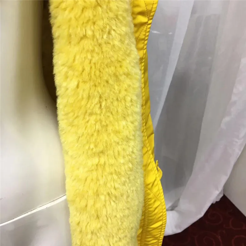 Желтое Короткое пальто из шерсти ягнёнка меховой воротник отличная парка для мужчин с поясом на талии можно регулировать S-4XL