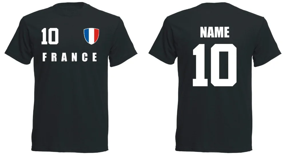 

Hot sale Summer Style France France T-shirt Jersey Look Footballer Print Name and No Funny Tee shirt