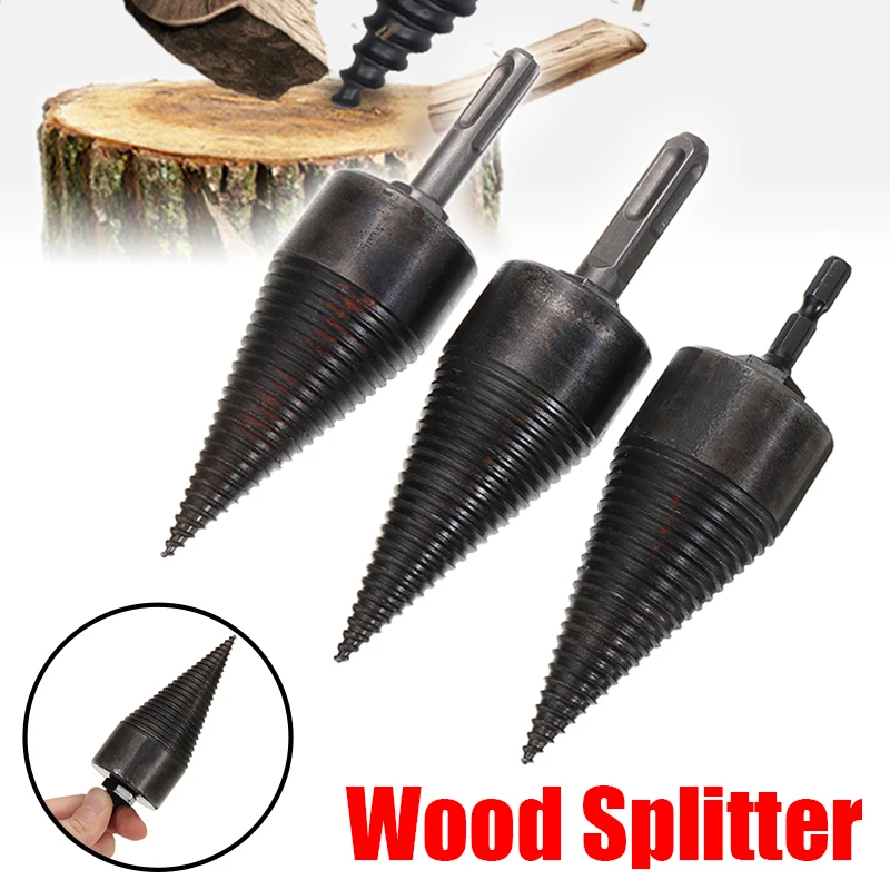 High Speed Twist Drill Bit Wood Splitter Screw Cones Splitting Efficient Tool UK