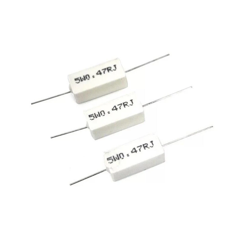 10pcs 5W Cement resistance 0.1 ~ 10k ohm 5% 0.22 0.33 0.5 1 10 100 1K 10K ohm 0.1R 0.22R 0.33R 0.5R 1R 10R 100R