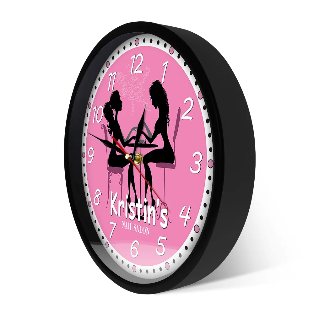 Manicure Salon Wall Clock Nail Salon Spa Personalized Wall Clock Custom Artwork Pedicure Art Nail Studio Business Wall Art Decor 3