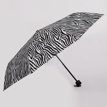 

Zebra stripe 3 Fold Unbrellas For Sun Protection Anti-UV Female Ultra Light Mini Sunshade Non Automatic Folding Umbrellas