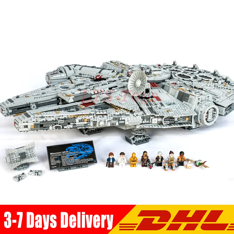 

8445 PCS Star Wars The Large Millennium UCS Falcon Set Building Blocks Bricks Set DIY Toys Compatible LEGOINGLY 75192 05132