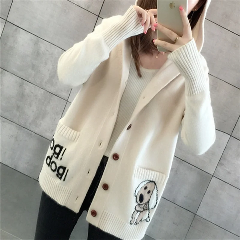 

2020 new autumn sweater top knitted cardigan loose spring and autumn Jacket Women's fashion all matching