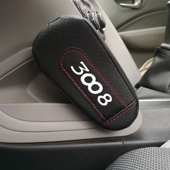 

Pu Leather Knee Pad handrail pad Interior Car Accessories For Peugeot 3008