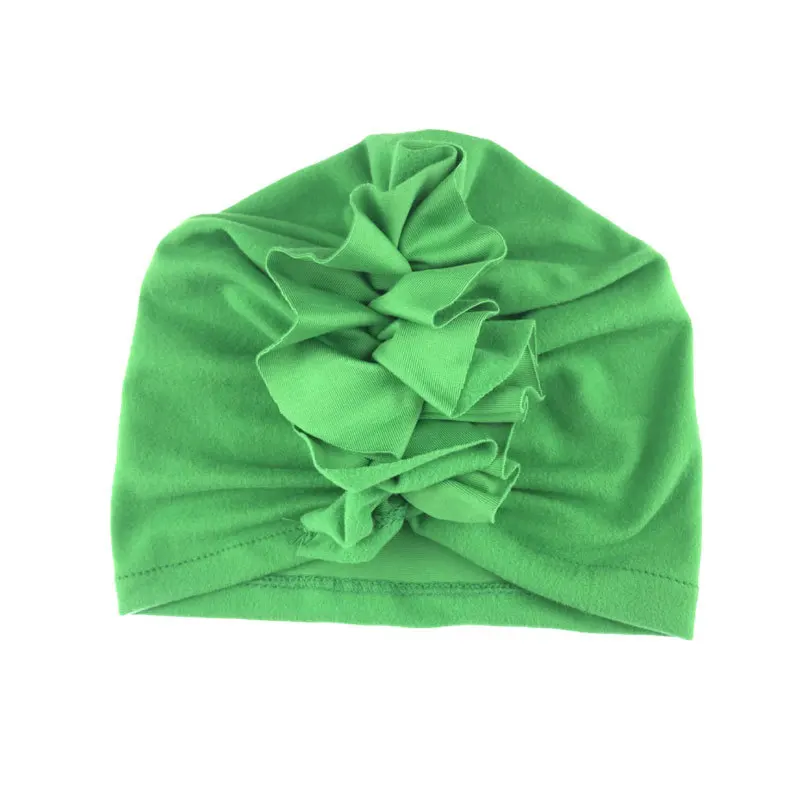 2020 New Folds Flower Girl Headband Newborn Infant Toddler Kid Baby Girl Turban Soft Cotton Beanie Hat Cap Photo Props