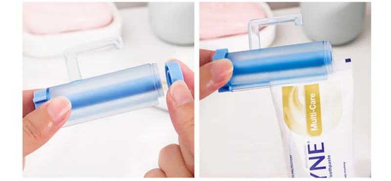 Hot Sale Mrosaa Creative ABS Rolling Toothpaste Squeezer Easy Dentifrice Tube Dispenser Hanging Holder with Suction Cup 5 Colors