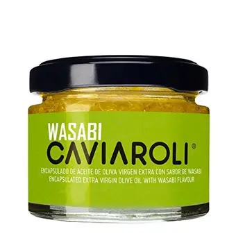 

Encapsulated extra virgin olive oil & wasabi 50g. Caviaroli