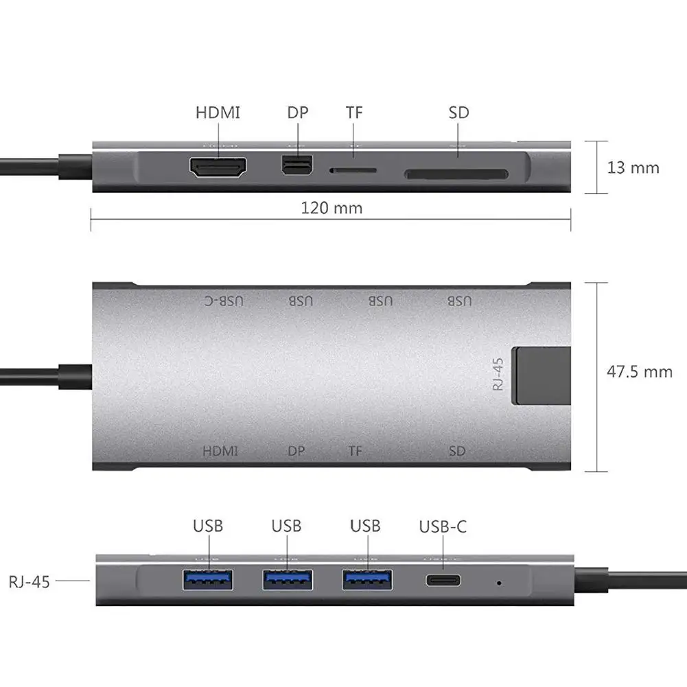 9 в 1 USB C концентратор многопортовый type C концентратор гигабитный Ethernet ультра-высокая скорость синхронизации данных USB C-type концентратор